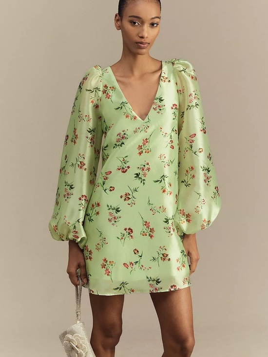 BHLDN Dresses & Skirts - NWT Anthropologie BHLDN Samantha Long-Sleeve Organza Mini Dress Size XXS-XS